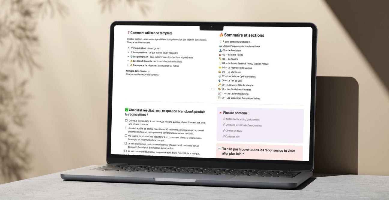 Modèle brandbook - Créer son branding gratuitement avec ou sans IA